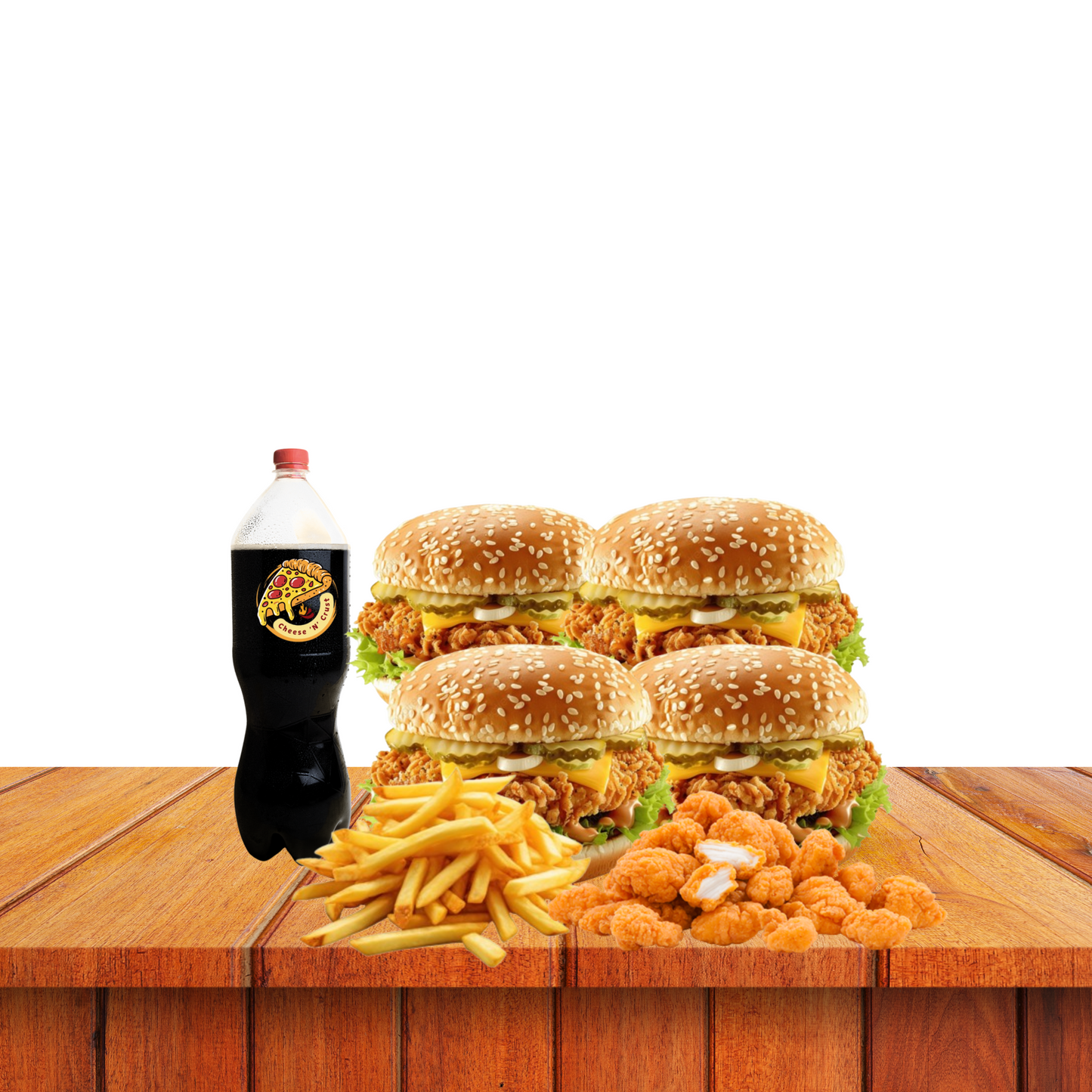 Deal # 8: 4 Zinger Burger + Family Fries / 10 HOTSHOTS + 1.5 Litr Drink